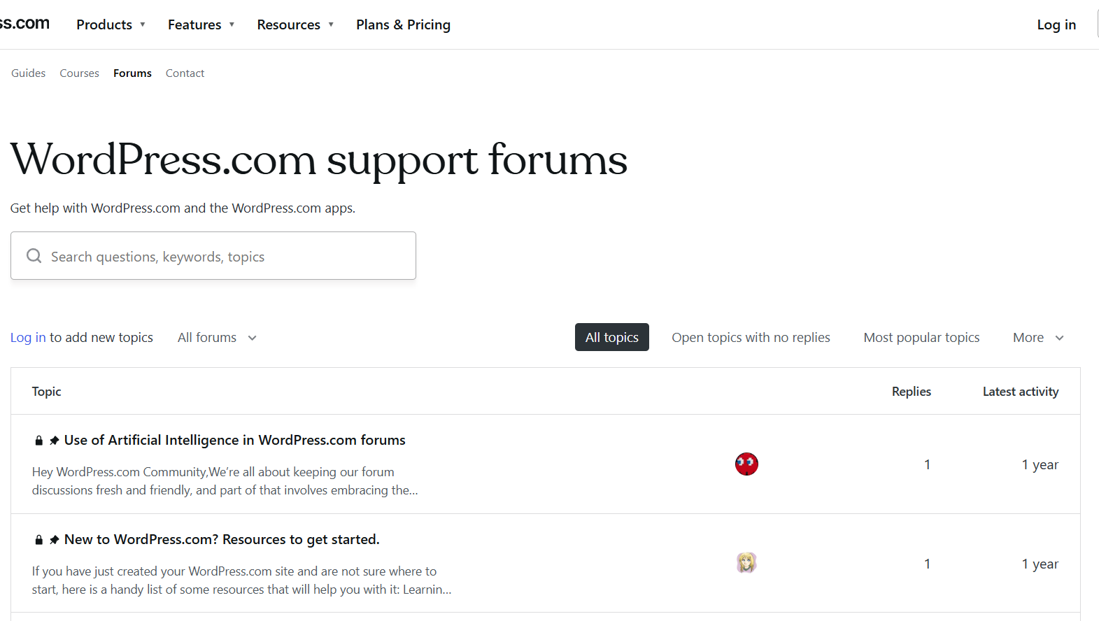 WordPress.com Forums
